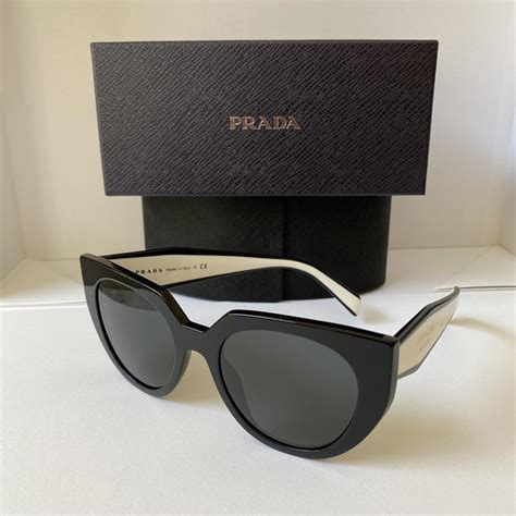 women's prada black sunglasses|prada black and white sunglasses.